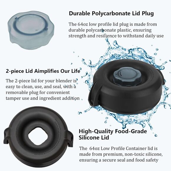 Vitamix Lid Replacement 64 oz Low-Profile Container Lid for 750, 7500, 5300, 780 - Picture 6 of 8
